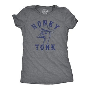Womens Funny T Shirts Honky Tonk Sarcastic Goose Graphic Novelty Tee for Ladies