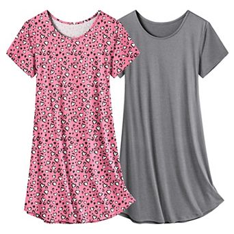 Ekouaer Womens Pajama Set Sleepshirt Short Sleeve Night Shirts Soft Sleep Dress