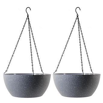 10 Inch Hanging Planters 2 Pack with Drainage Holes Chain Round Flower Pots for Indoor Outdoor