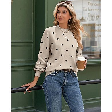 Zeagoo Women's Long Sleeve Turtleneck Lantern Knit Pullover Sweater Tops