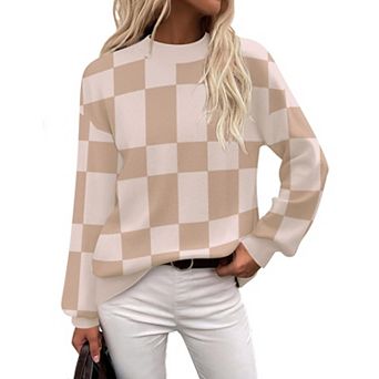Zeagoo Women's Long Sleeve Turtleneck Lantern Knit Pullover Sweater Tops