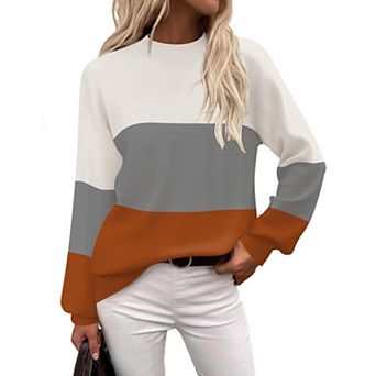Zeagoo Women's Long Sleeve Turtleneck Lantern Knit Pullover Sweater Tops