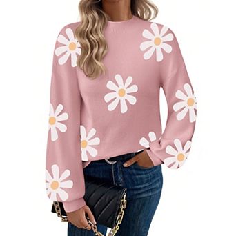 Zeagoo Women's Long Sleeve Turtleneck Lantern Knit Pullover Sweater Tops