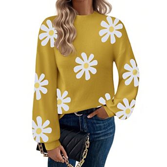 Zeagoo Women's Long Sleeve Turtleneck Lantern Knit Pullover Sweater Tops