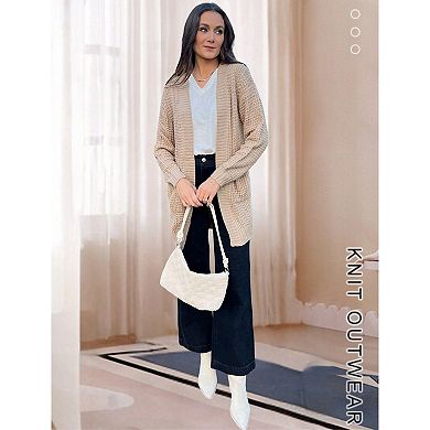 Zeagoo Women's Fall Long Batwing Sleeve Open Front Chunky Knit Cardigan Sweater