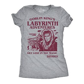 Womens Funny T Shirts The Goblin Kings Labyrinth Adventures Jim Henson's Movie Tee For Ladies
