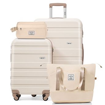 Merax 4 pc Luggage Set - 20" Carry-On, 28" Checked Suitcase with TSA Lock