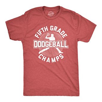 Mens Fifth Grade Dodgeball Champs T shirt Funny Vintage 80s Gym Cool Graphic Tee