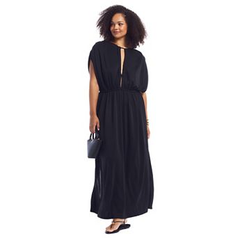 June & Vie Women's Plus Size Braid-Trim Maxi Dress