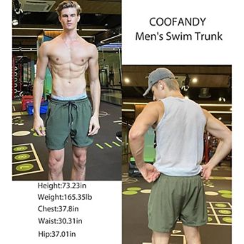 COOFANDY Men' Swim Trunk Quick Dry Swimwear Mesh Lining Bathing Suit Swimsuit Board Beach Sport