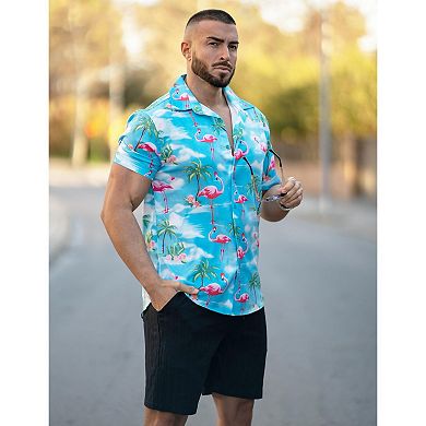 COOFANDY Mens Hawaiian Shirts Short Sleeve Summer Shirts Button Down Tropical Shirts for Men