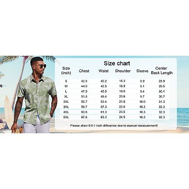 COOFANDY Mens Hawaiian Shirts Short Sleeve Summer Shirts Button Down Tropical Shirts for Men