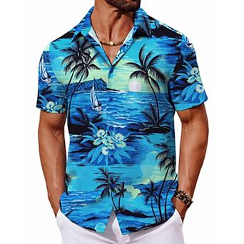 COOFANDY Mens Hawaiian Shirts Short Sleeve Summer Shirts Button Down Tropical Shirts for Men