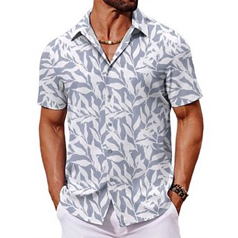 COOFANDY Mens Hawaiian Shirts Short Sleeve Summer Shirts Button Down Tropical Shirts for Men