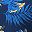 Navy Palm Leaf