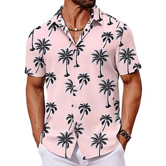 COOFANDY Mens Hawaiian Shirts Short Sleeve Summer Shirts Button Down Tropical Shirts for Men