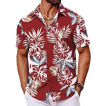 COOFANDY Mens Hawaiian Shirts Short Sleeve Summer Shirts Button Down Tropical Shirts for Men