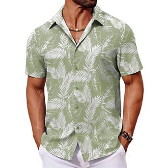 COOFANDY Mens Hawaiian Shirts Short Sleeve Summer Shirts Button Down Tropical Shirts for Men