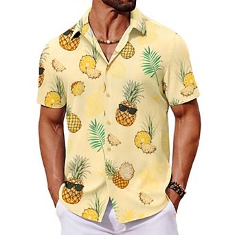 COOFANDY Mens Hawaiian Shirts Short Sleeve Summer Shirts Button Down Tropical Shirts for Men