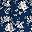 Navy Blue White Floral