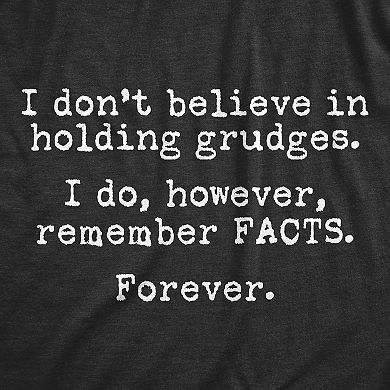 Womens I Remember Facts Forever T Shirt Funny Sarcastic Novelty Graphic Tee