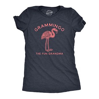 Womens Grammingo The Fun Grandma T Shirt Funny Flamingo Grandmother Graphic Novelty Tee