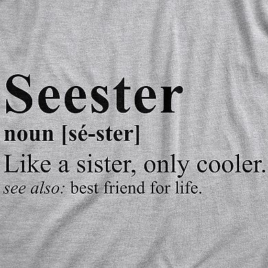 Womens Funny T Shirts Seester Sarcastic Sister Graphic Tee for Ladies