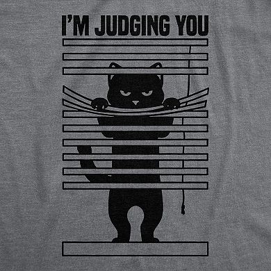 Womens Im Judging You Funny T Shirts Sarcastic Kitten Graphic Tee for Ladies