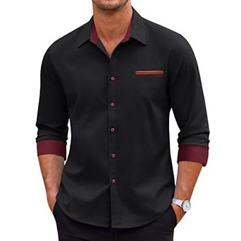 COOFANDY Men's Casual Dress Shirt Button Down Shirts Regular fit Denim Work Classic Western Snap