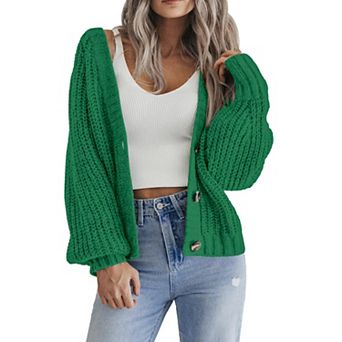 Zeagoo Women's Fall Cardigans V Neck Button Down Chunky Knitted Loose Cardigans Sweater