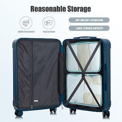 Merax Hardside Luggage Set with 360° Silent Spinner Wheels