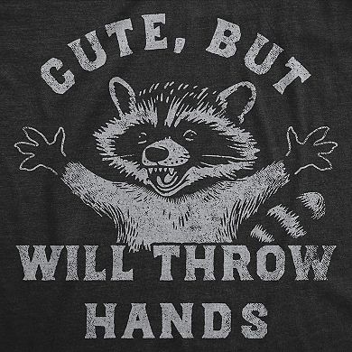 Womens Funny T Shirts Cute But Will Throw Hands Sarcastic Graphic Novelty Tee for Ladies