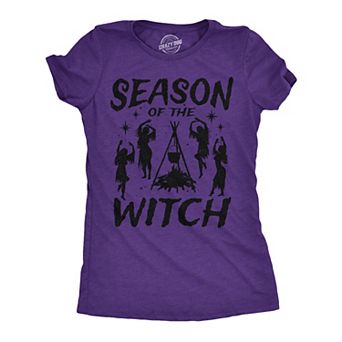 Womens Funny T Shirts Season of The Witch Sarcastic Halloween Witch Graphinc Tee for Ladies