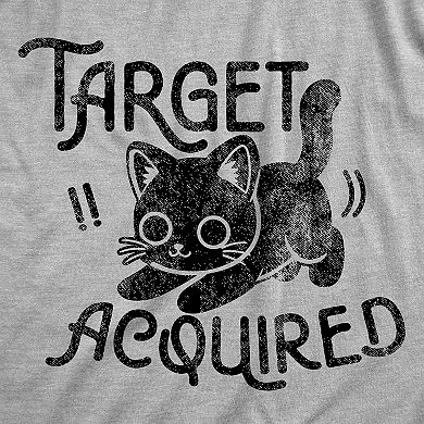 Womens Funny T Shirts Target Acquired Sarcastic Kitten Graphic Novelty Tee For Ladies