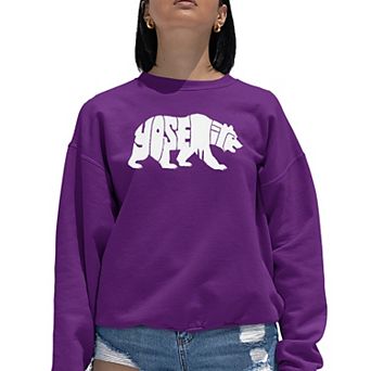 Yosemite Bear - Women's Word Art Crewneck Sweatshirt