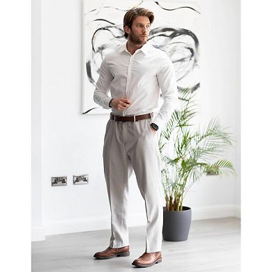 COOFANDY Men Straight Leg Dress Pant Lightweight Elastic Waist Pant with Pockets