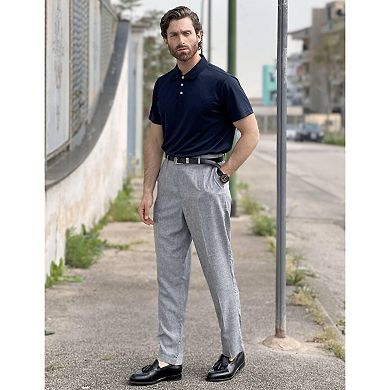COOFANDY Men Straight Leg Dress Pant Lightweight Elastic Waist Pant with Pockets