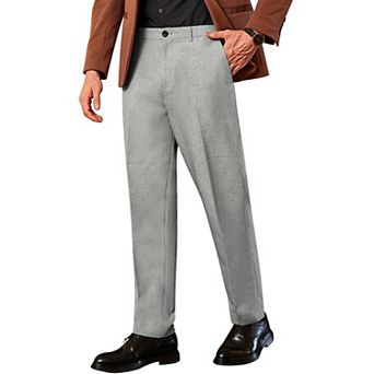 COOFANDY Men Straight Leg Dress Pant Lightweight Elastic Waist Pant with Pockets