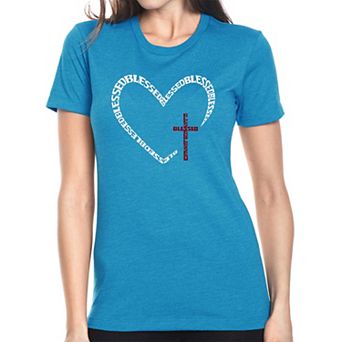 Blessed Heart - Women's Premium Blend Word Art T-Shirt