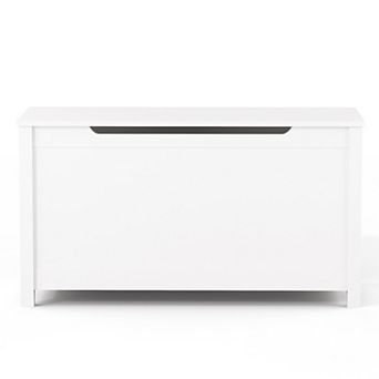 Merax Kids Wooden Toy Box Storage with Safety Hinged Lid for Ages 2+