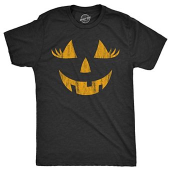 Mens Wacky Wendy Pumpkin T Shirt Funny Halloween Jack O Lantern Crazy Smile Tee for Guys