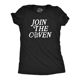 Womens Join The Coven T Shirt Funny Halloween Wiccan Witchcraft Joke Tee for Ladies