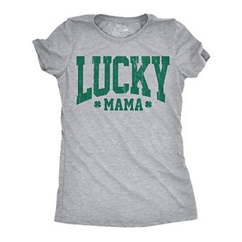 Womens Funny T Shirts Lucky Mama Sarcastic St Patricks Day Tee For Ladies