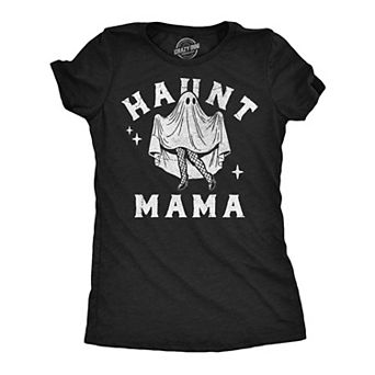 Womens Funny T Shirts Haunt Mama Sarcastic Halloween Graphic Novelty Ghost Tee For Ladies