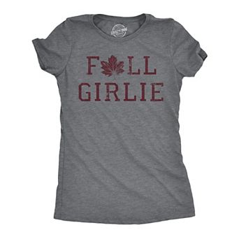 Womens Funny T Shirts Fall Girlie Sarcastic Fall Season Lover Graphic Tee for Ladies