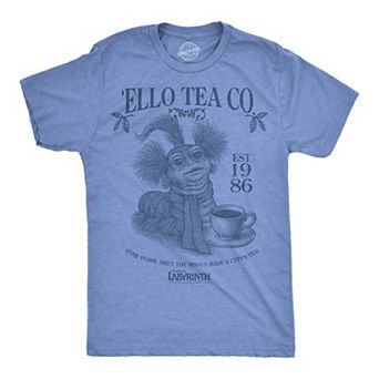 Mens Ello Tea Company Funny T Shirts Jim Henson's Labyrinth Worm Movie Tee For Men