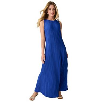 Jessica London Women's Plus Size Sleeveless Plisse Maxi Dress