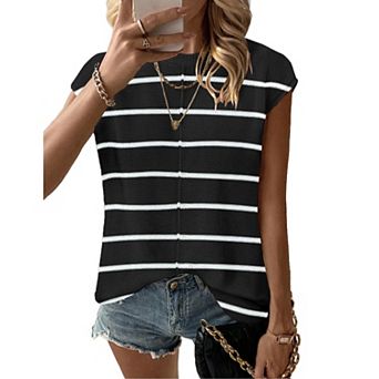 Zeagoo Women's Cap Sleeve Crew Neck Sleeveless Knit Sweater Vest Casual Lightweight Tops