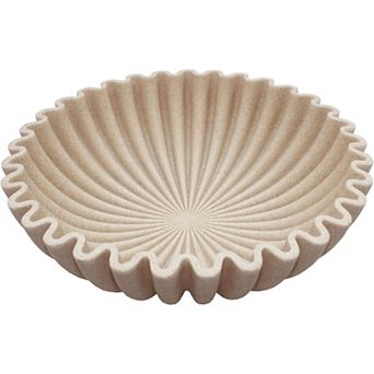 Ruffle Decorative Bowl, Large Fruit Bowl for Kitchen Counter, Handcrafted Home Decor Display bowl