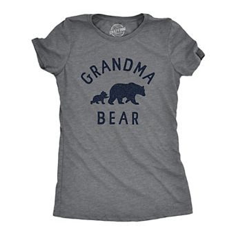 Womens Grandma Bear T Shirt Funny Cute Family Bears Tee for Ladies